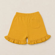 Tiny Blossom floral 2-piece baby set with top and ochre shorts – alternate product view