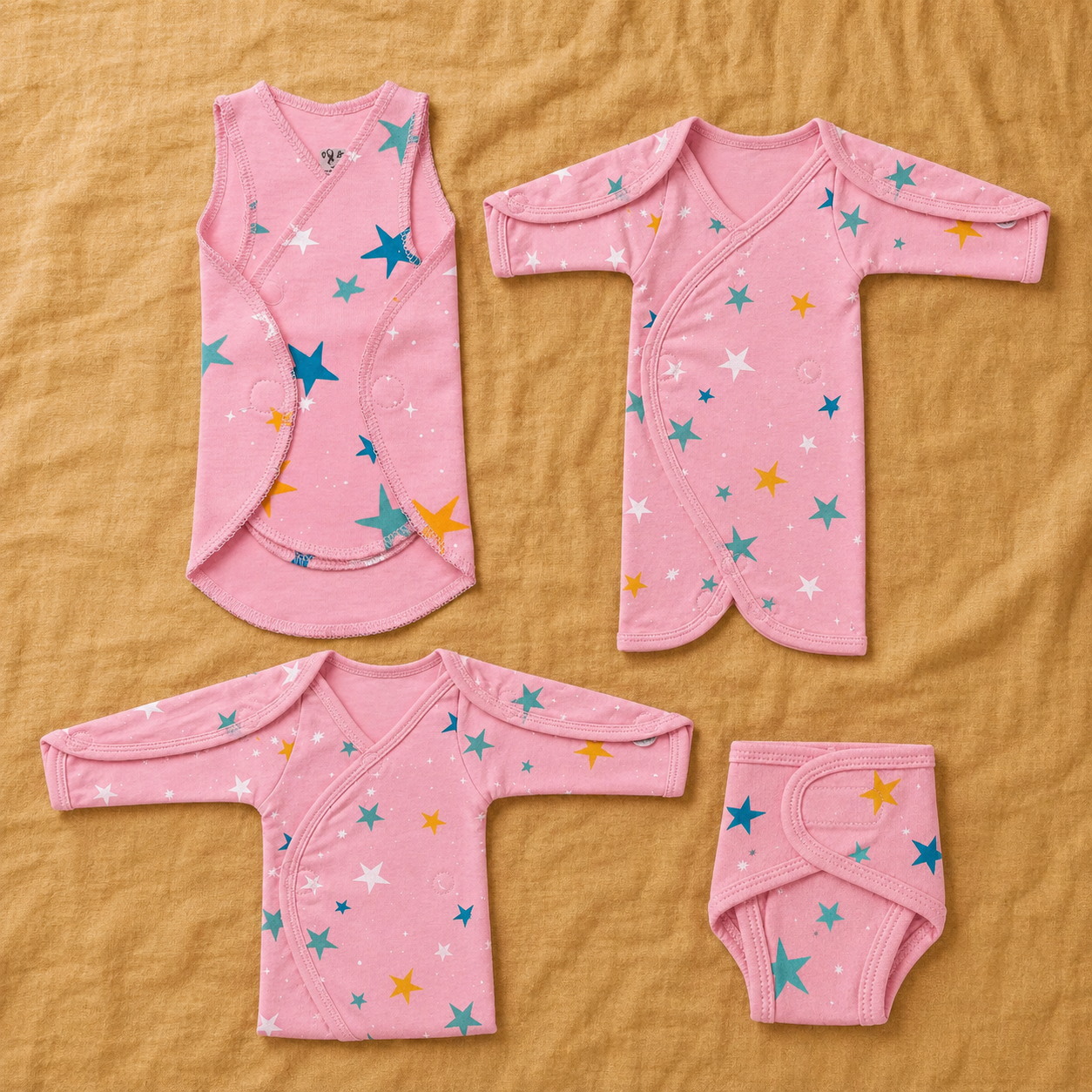 Pink Star Print – Cozy Days Collection – View 1