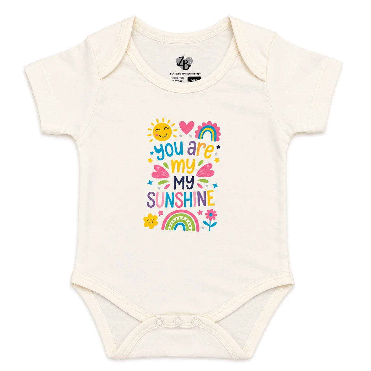 Baby Basic short-sleeve cotton bodysuit in an assorted ZB design – alternate product view