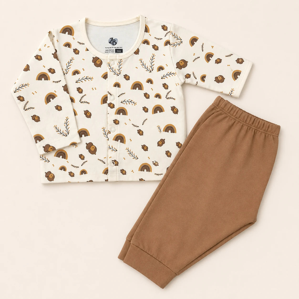 Little Coco 2-piece cotton baby set with wrap-style top and trousers – alternate product view
