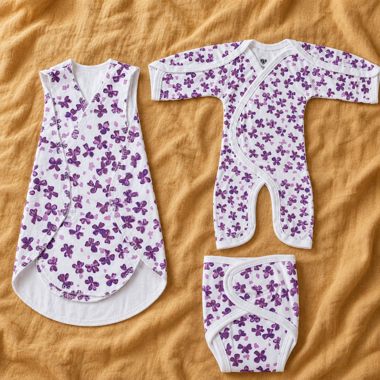 White Cute Flower Print – Gentle Comfort Collection – View 1