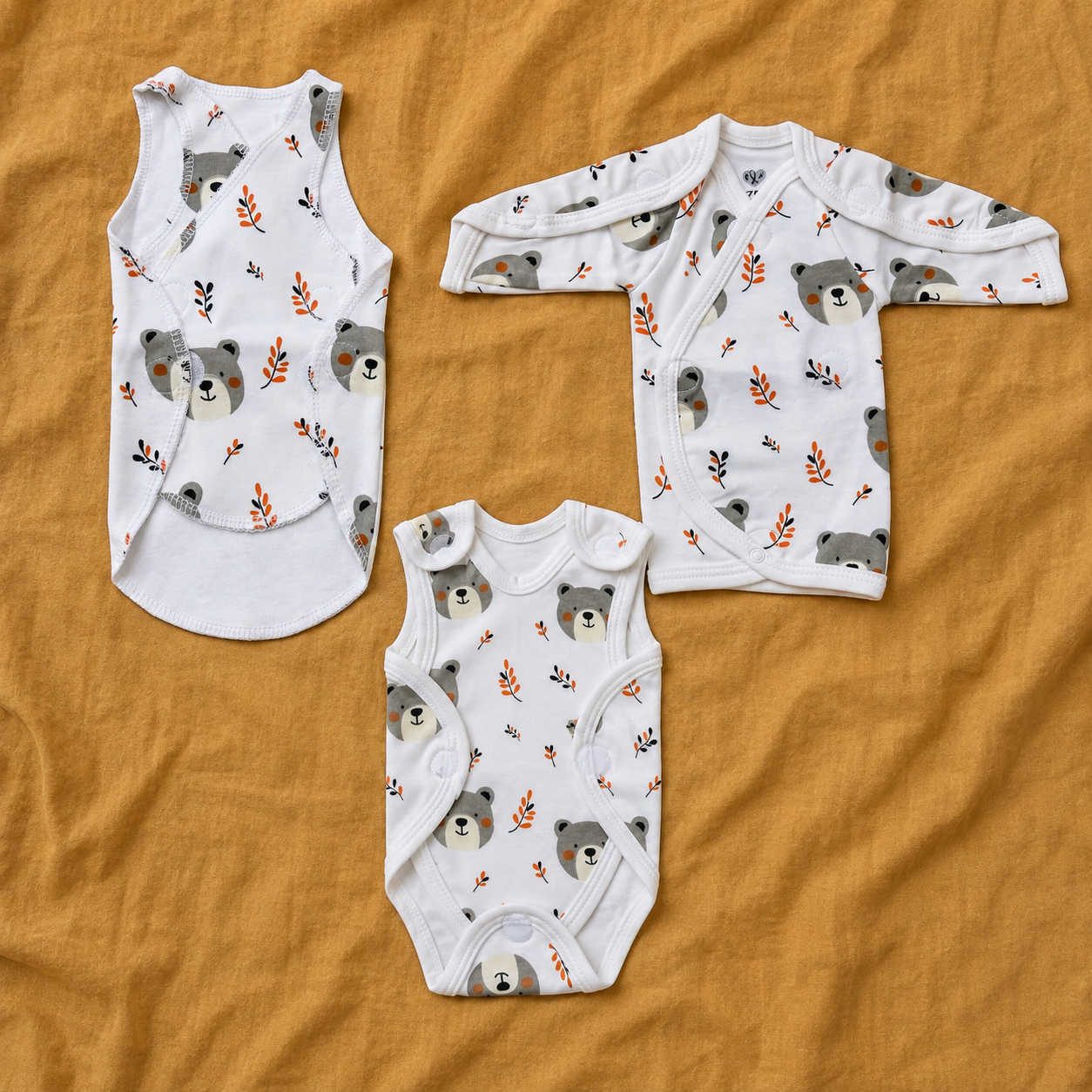 White Teddy Bear Print – Little Wardrobe Collection – View 1