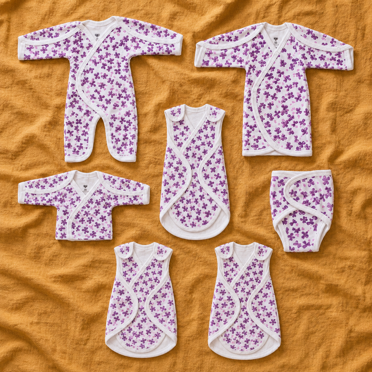 White Cute Flower Print – Tiny Essentials Collection – View 1