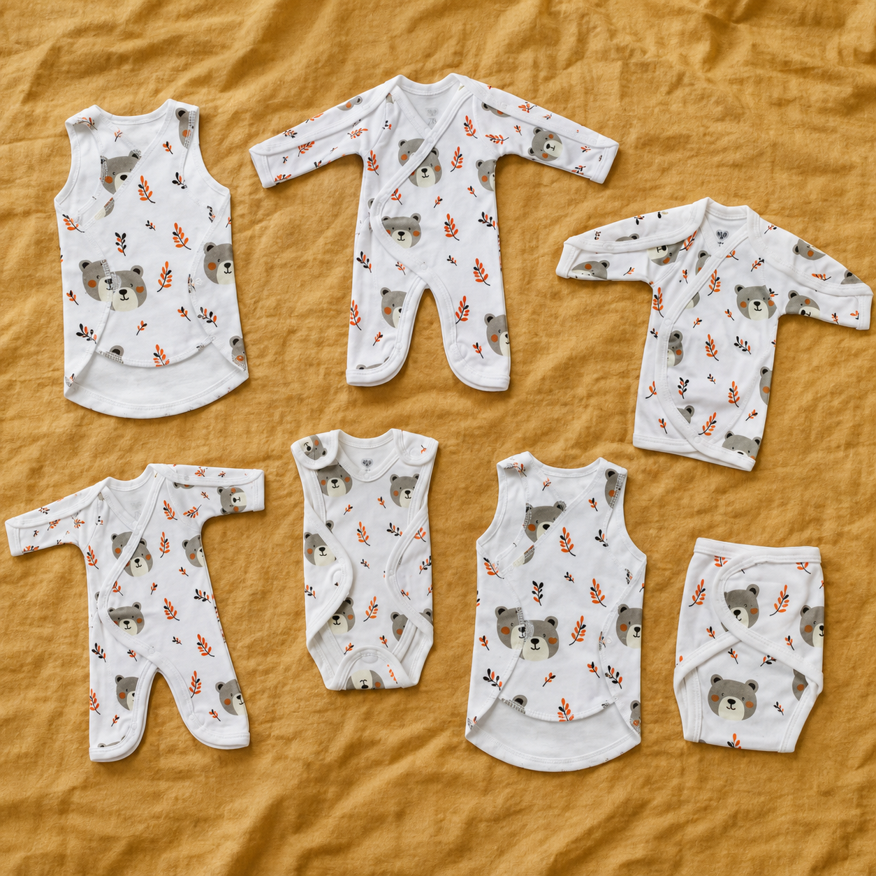 White Teddy Bear Print – Tiny Essentials Collection – View 1