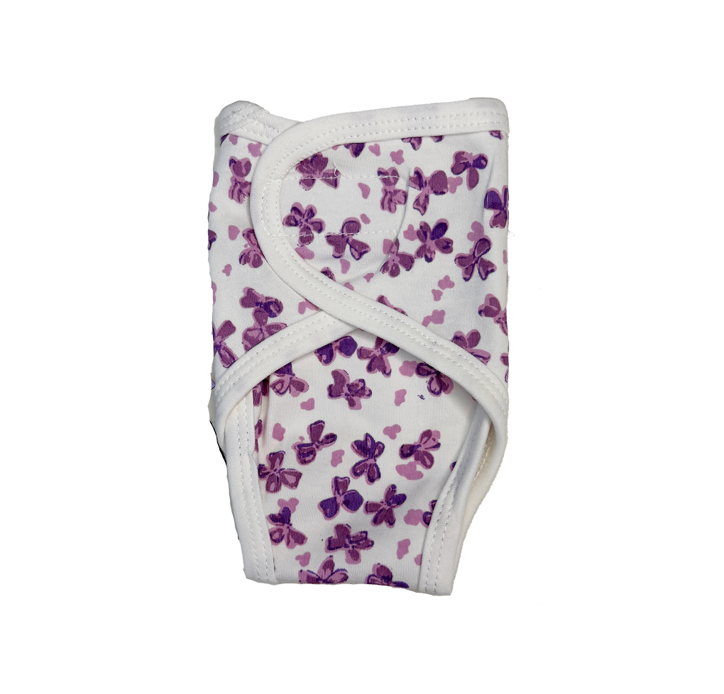 Pure Cotton Preemie Diaper Covers – Cute Violet Flowers Pattern