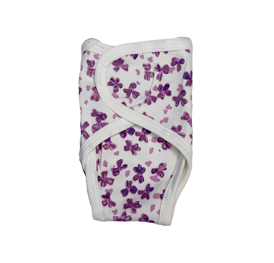 Pure Cotton Preemie Diaper Covers – Cute Violet Flowers Pattern