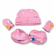 Pink Star Print – Preemie / NICU Accessories Set – View 1