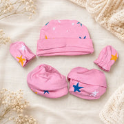 Pink Star Print – Preemie / NICU Accessories Set – View 2