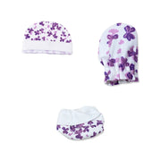 White Cute Flower Print – Preemie / NICU Accessories Set – View 2