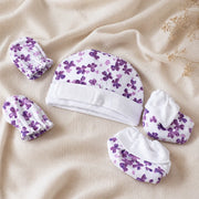 White Cute Flower Print – Preemie / NICU Accessories Set – View 4