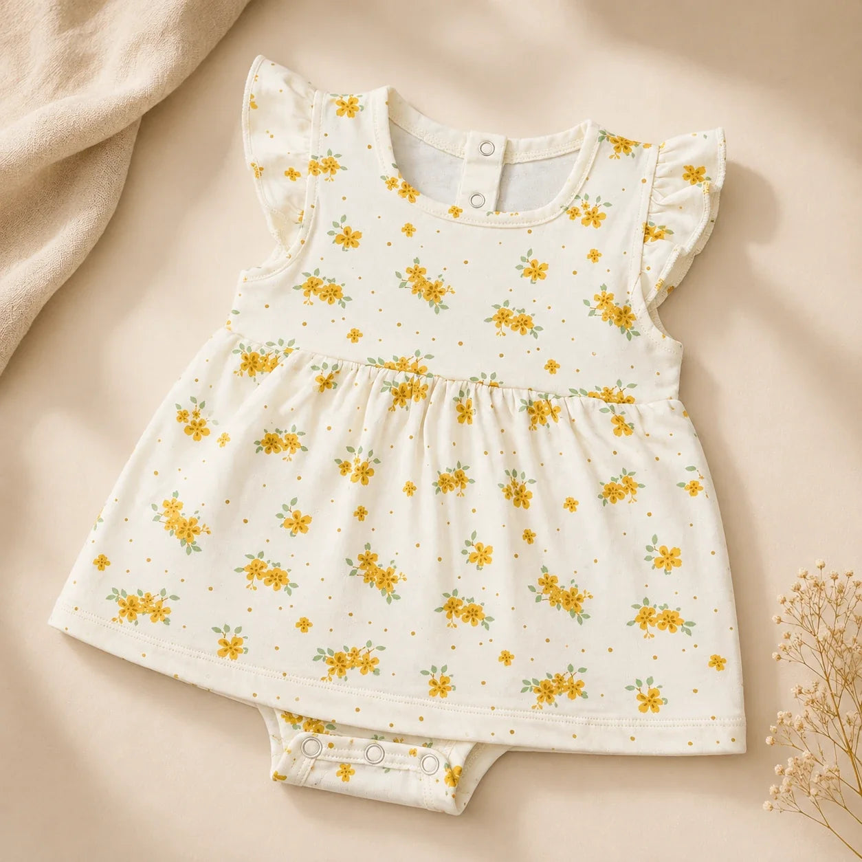 Mini Floral | ZB baby frock front view newborn to 12 months