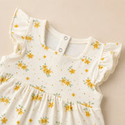 Mini Floral | ZB baby frock neckline and flutter sleeve detail