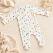 ZB Baby Romper Zipper Little Ladybug print angled product view