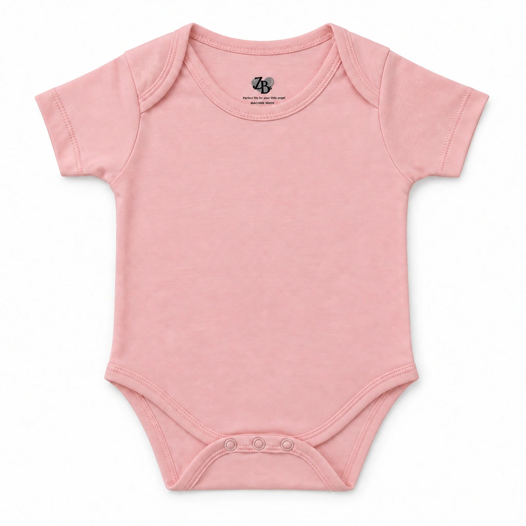 Crystal Rose | ZB Baby Basic Bodysuit – front white