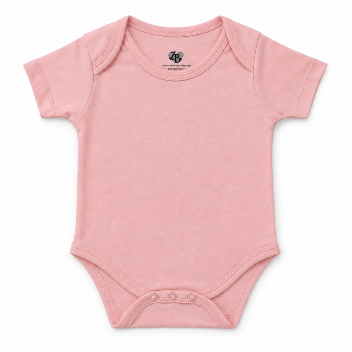 Crystal Rose | ZB Baby Basic Bodysuit – front white