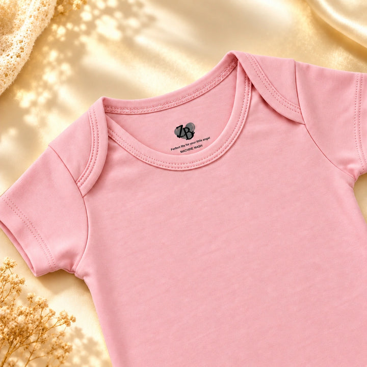 Crystal Rose | ZB Baby Basic Bodysuit – envelope neckline detail angle luxury gold