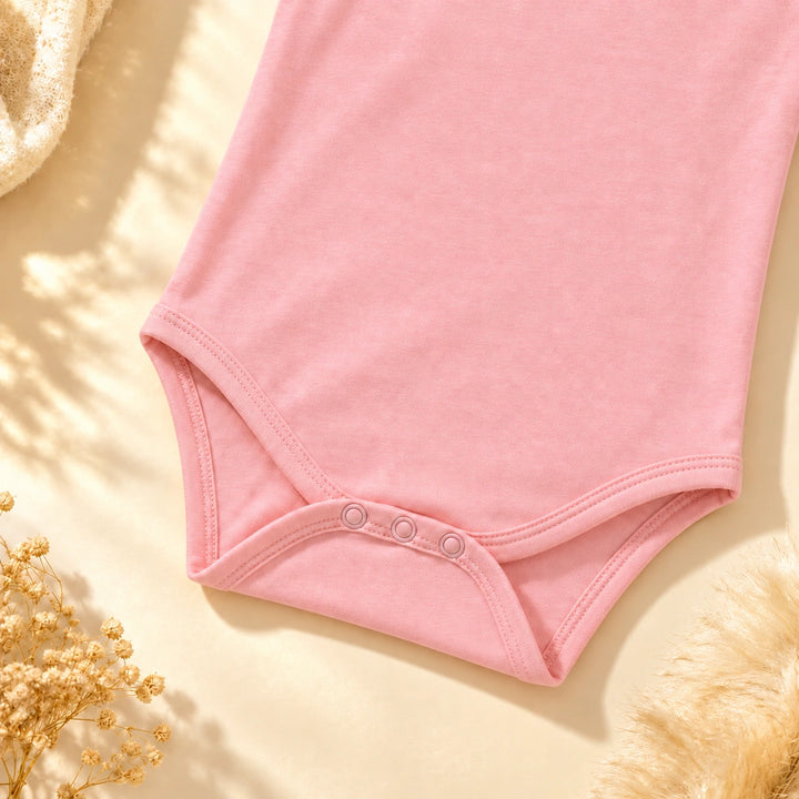 Crystal Rose | ZB Baby Basic Bodysuit – three snaps detail angle luxury gold