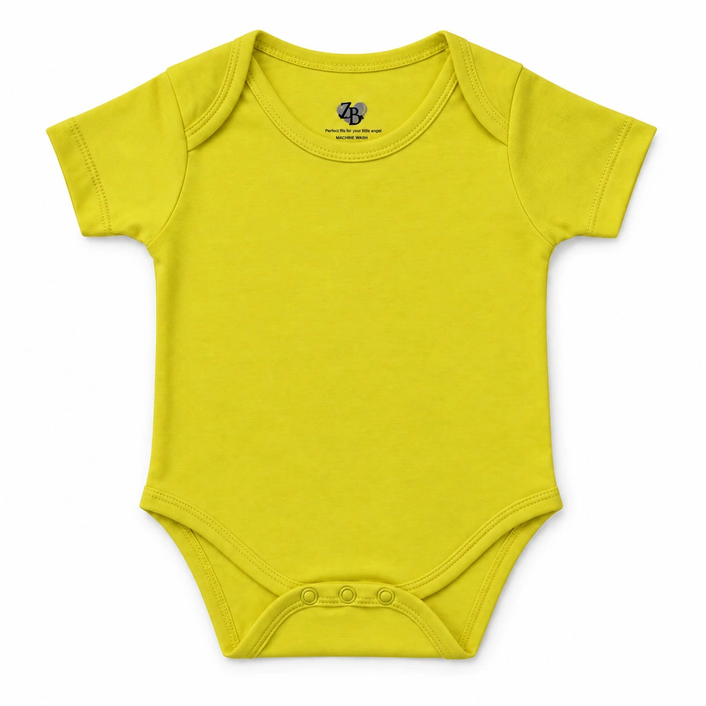 Lemon | ZB Baby Basic Bodysuit – front white