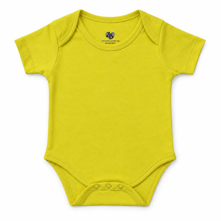 Lemon | ZB Baby Basic Bodysuit – front white
