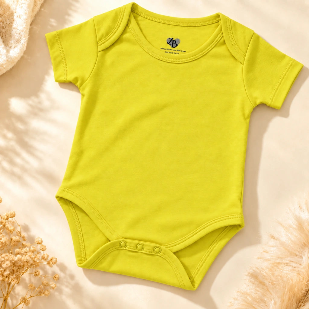 Lemon | ZB Baby Basic Bodysuit – full diagonal luxury gold