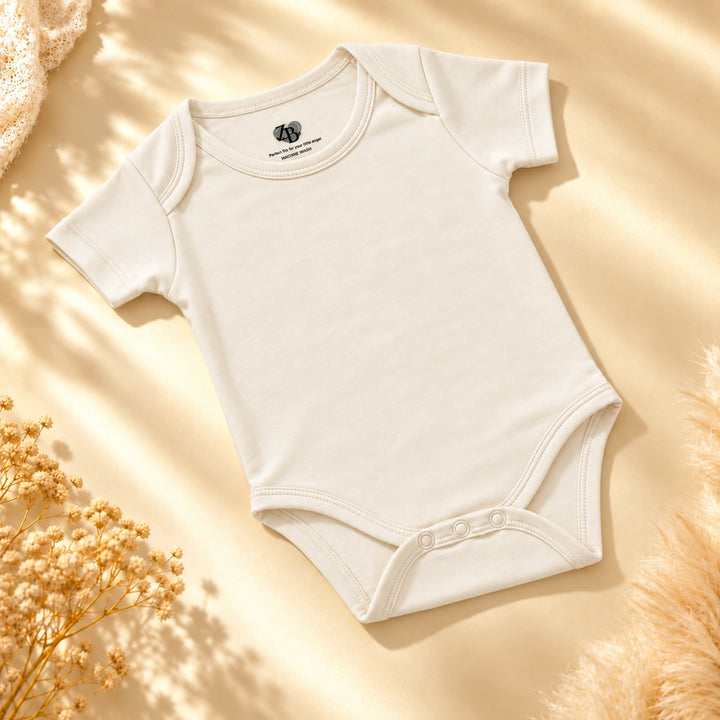 Off White | ZB Baby Basic Bodysuit – angled full luxury gold