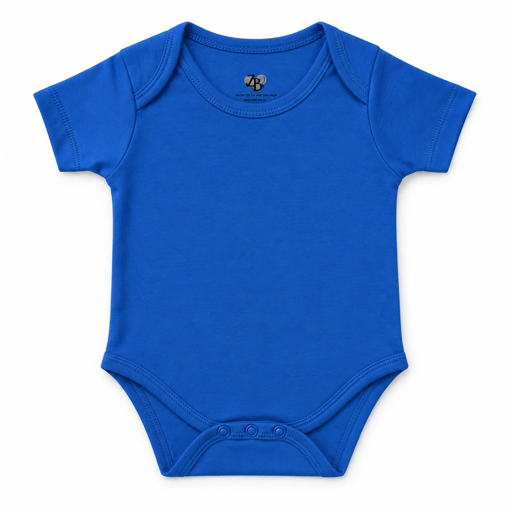 Royal Blue | ZB Baby Basic Bodysuit – front white