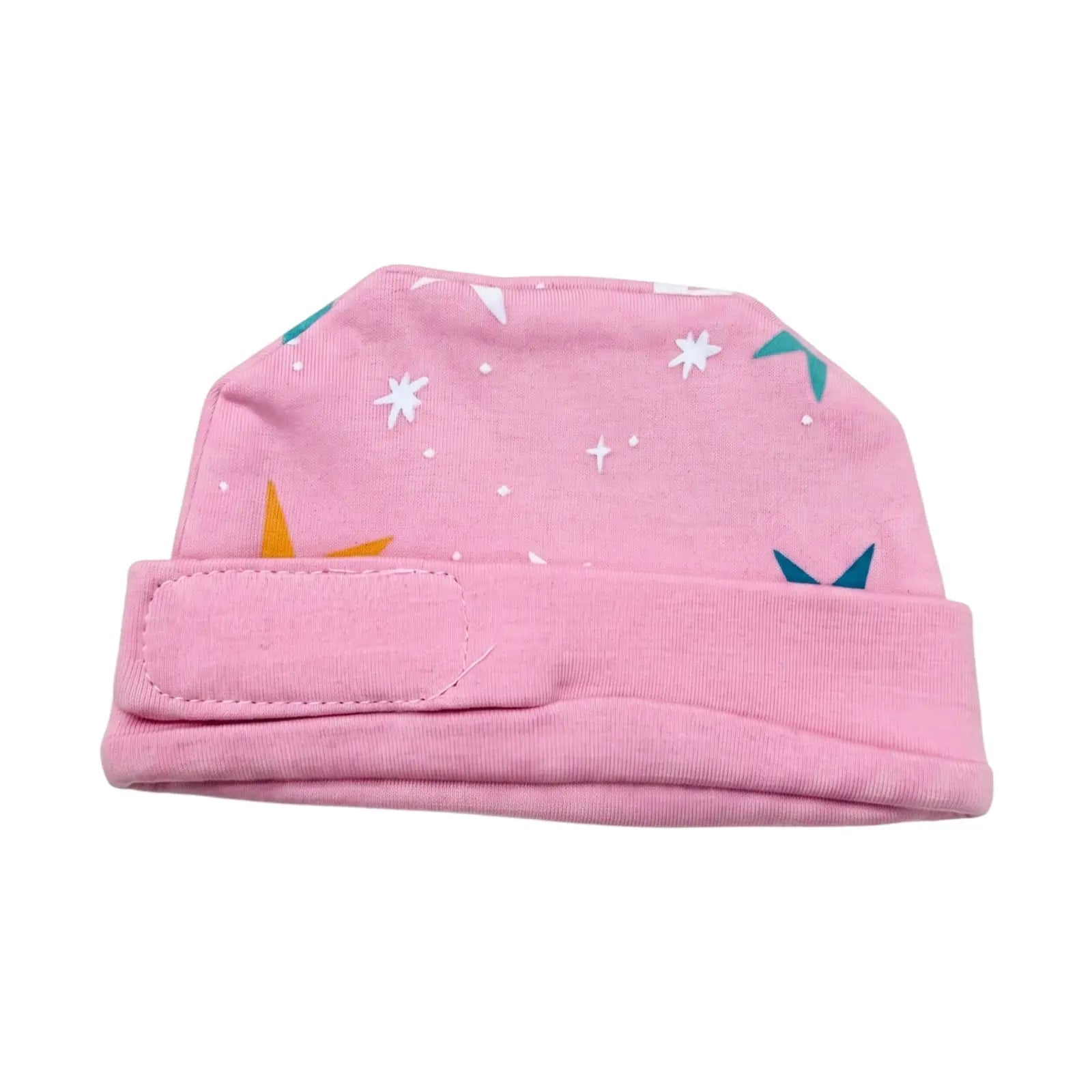 Pink Star Print – Preemie / NICU Cap – View 1