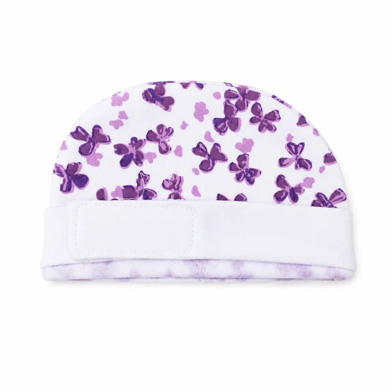 White Cute Flower Print – Preemie / NICU Cap – View 1