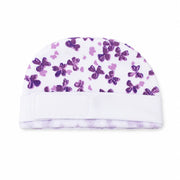 White Cute Flower Print – Preemie / NICU Cap – View 1