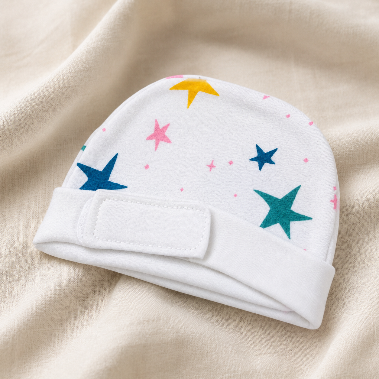 White Star Print – Preemie / NICU Cap – Updated Accessories View 3