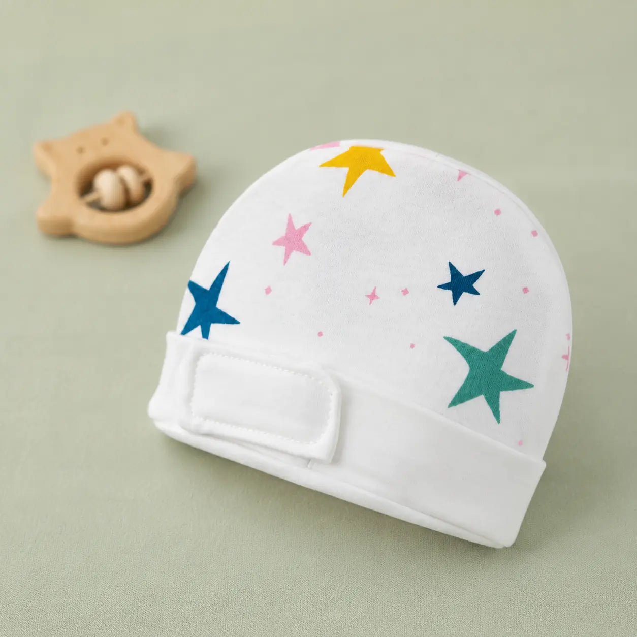 White Star Print – Preemie / NICU Cap – View 2