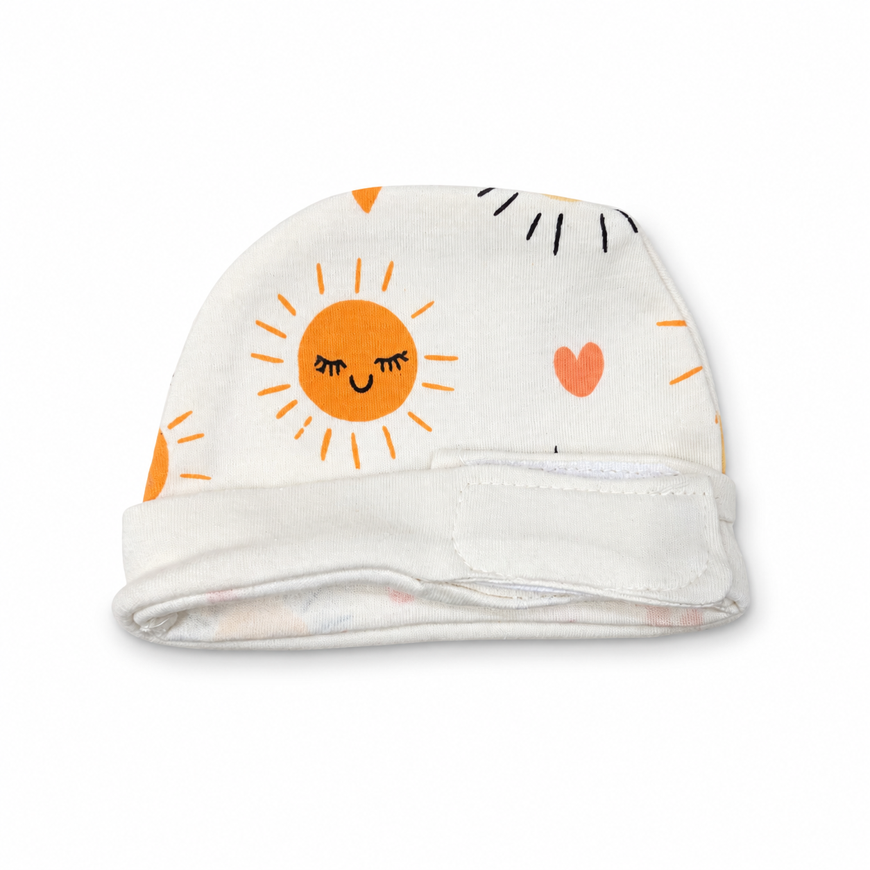 White Sun Print – Preemie / NICU Cap – Updated Accessories View 1