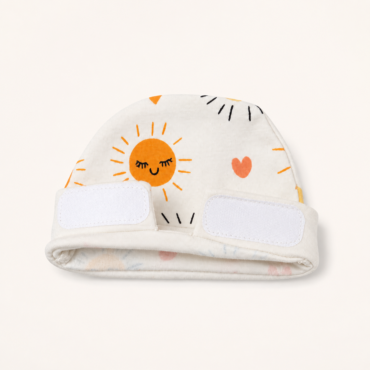 White Sun Print – Preemie / NICU Cap – Updated Accessories View 2