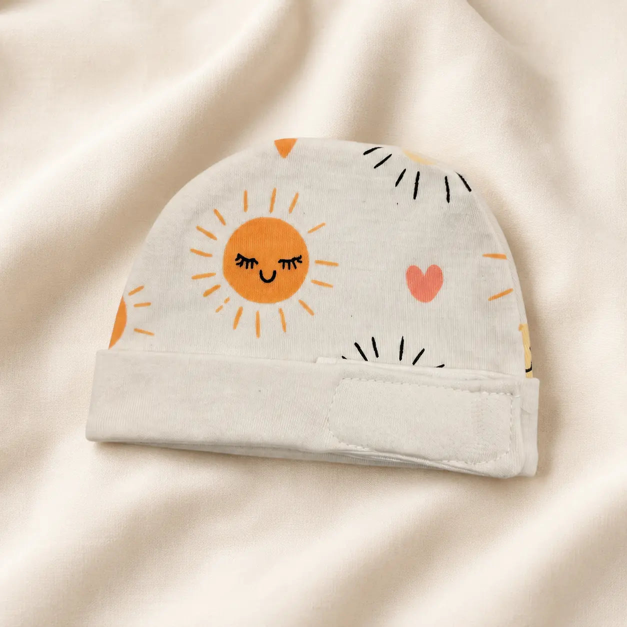 White Sun Print – Preemie / NICU Cap – View 2