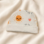 White Sun Print – Preemie / NICU Cap – View 2