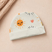 White Sun Print – Preemie / NICU Cap – View 4