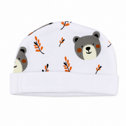 White Teddy Bear Print – Preemie / NICU Cap – Updated Accessories View 1