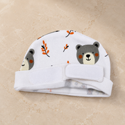 White Teddy Bear Print – Preemie / NICU Cap – Updated Accessories View 4