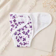 White Cute Flower Print – Preemie / NICU Diaper Cover – View 2