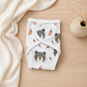 White Teddy Bear Print – Preemie / NICU Diaper Cover – View 3