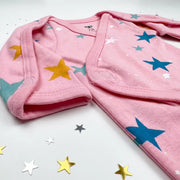Pink Star Print – Preemie / NICU Full Body Suit – View 3
