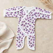White Cute Flower Print – Preemie / NICU Full Body Suit – View 3