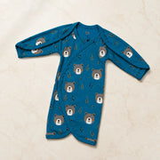 Teal Teddy Bear Print – Preemie / NICU Half Body Suit – View 3