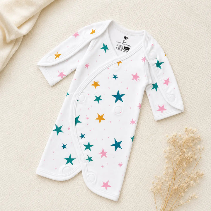 White Star Print – Preemie / NICU Half Body Suit – View 2