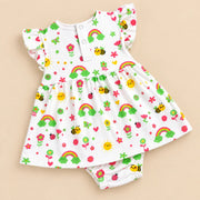 Happy Bee | ZB printed baby frock romper, alternate view 2