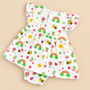 Happy Bee | ZB printed baby frock romper, alternate view 3