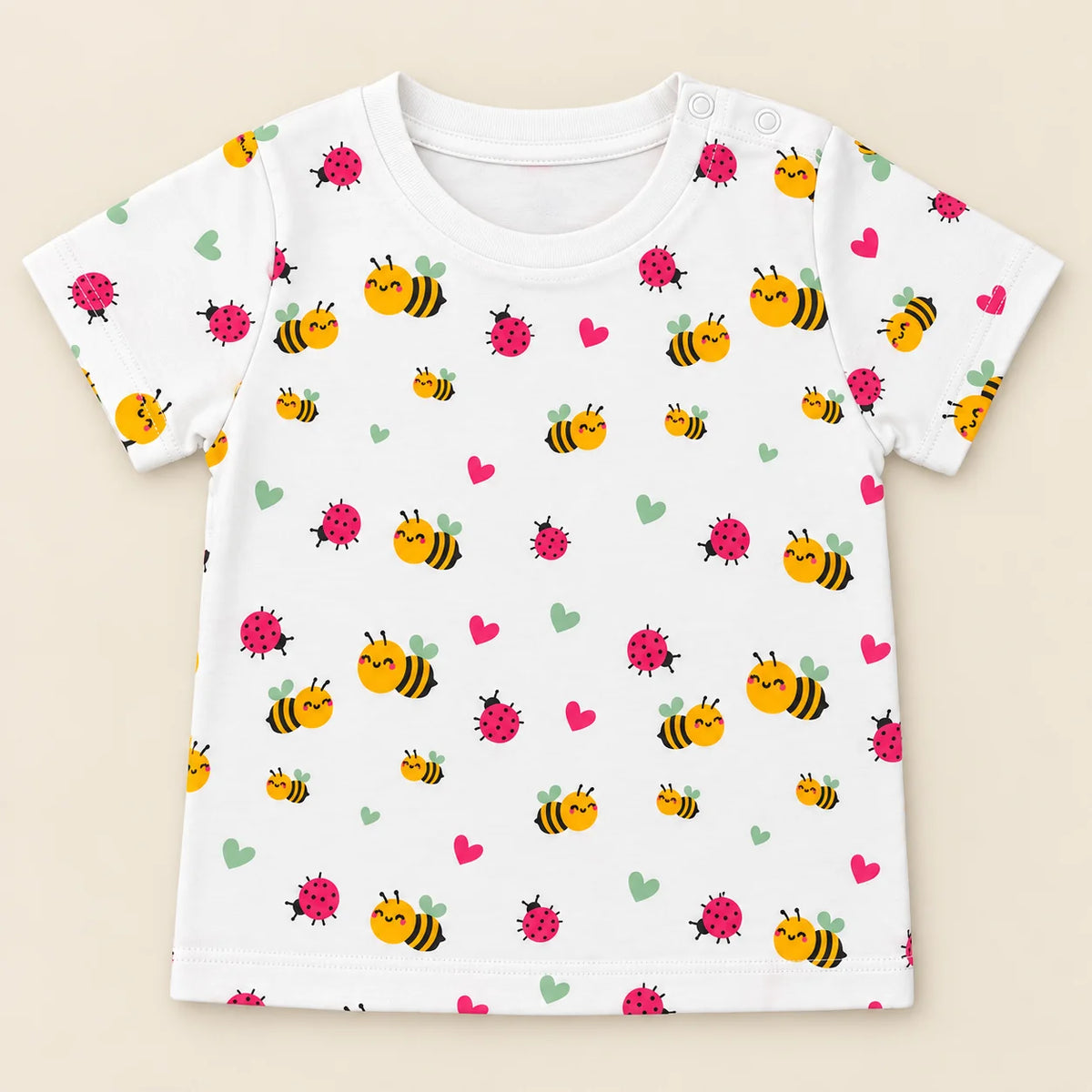 Ladybug and Bee | ZB ladybug and bee-print top and shorts baby set, alternate view 3