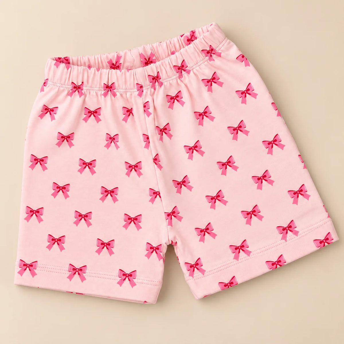 Little Bow | ZB pink bow-print top and shorts baby set, alternate view 4