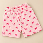 Little Bow | ZB pink bow-print top and shorts baby set, alternate view 4