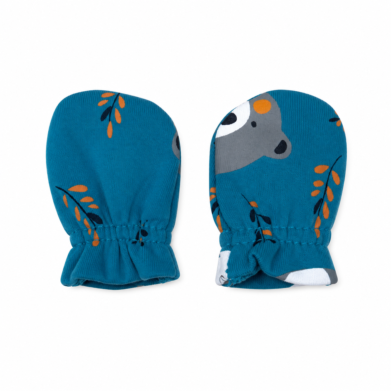 Teal Teddy Bear Print – Preemie / NICU Mittens – Updated Accessories View 1